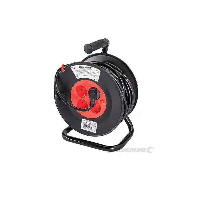 Enrouleur-dévidoir 230V prises Schuko européenne 4 prises 16 A 25 m (C