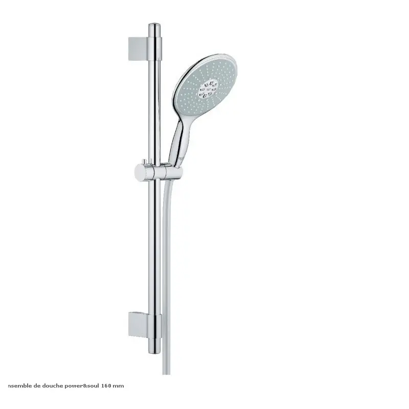 Ensemble de douche chromé Diam 160 mm Power&soul 4 jets 27749000