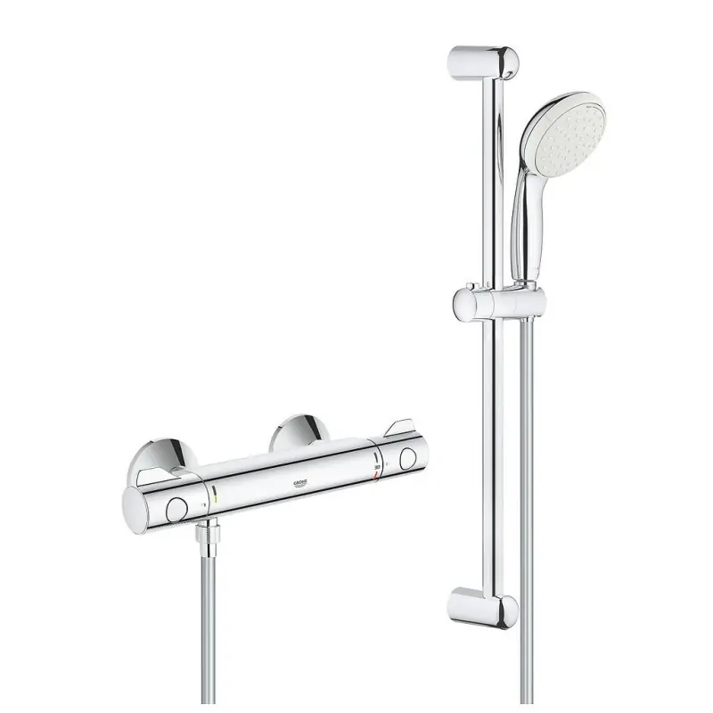 Ensemble douche mitigeur thermostatique douche 1/2″ chromé Grohtherm 8