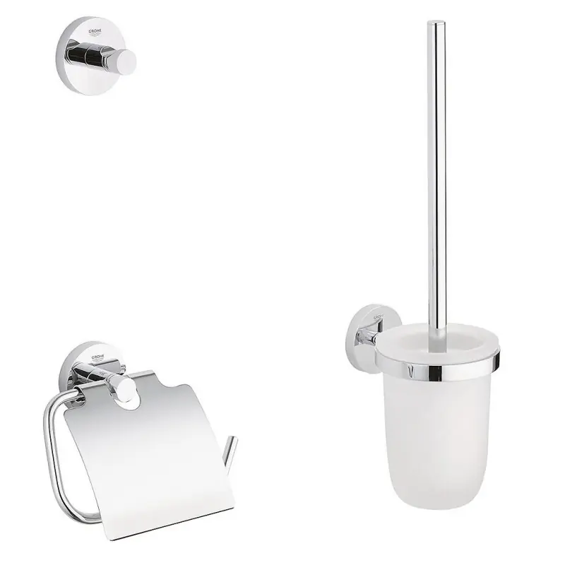 Ensemble d’accessoires pour toilette 3 en 1 chromé Essentials