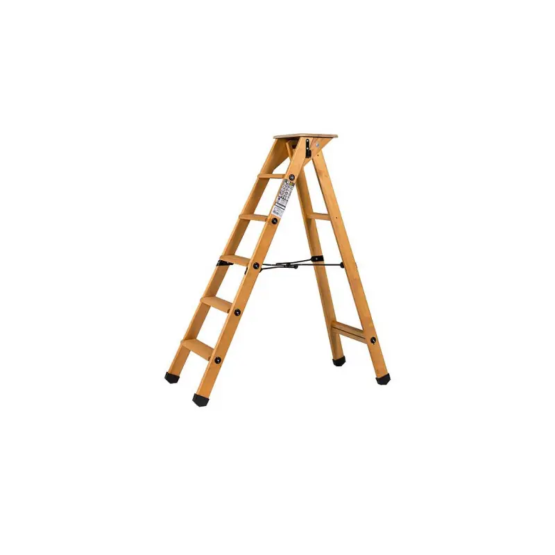 Escabeau Lyonnais bois 5 marches tablette