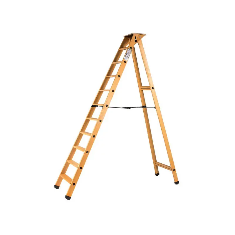 Escabeau Lyonnais bois 10 marches tablette