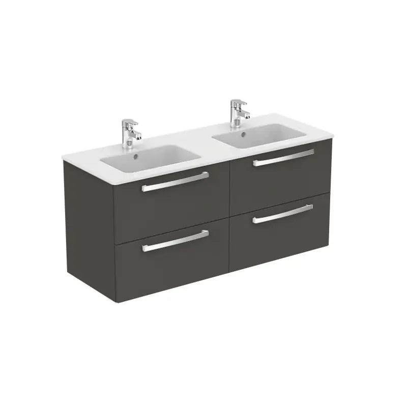 Ensemble Ulysse meuble suspendu gris moyen 120cm lavabo-plan double va
