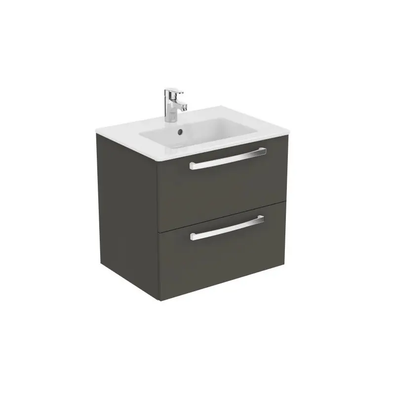 Ensemble Ulysse meuble suspendu 60cm gris moyen lavabo-plan grès fin 2