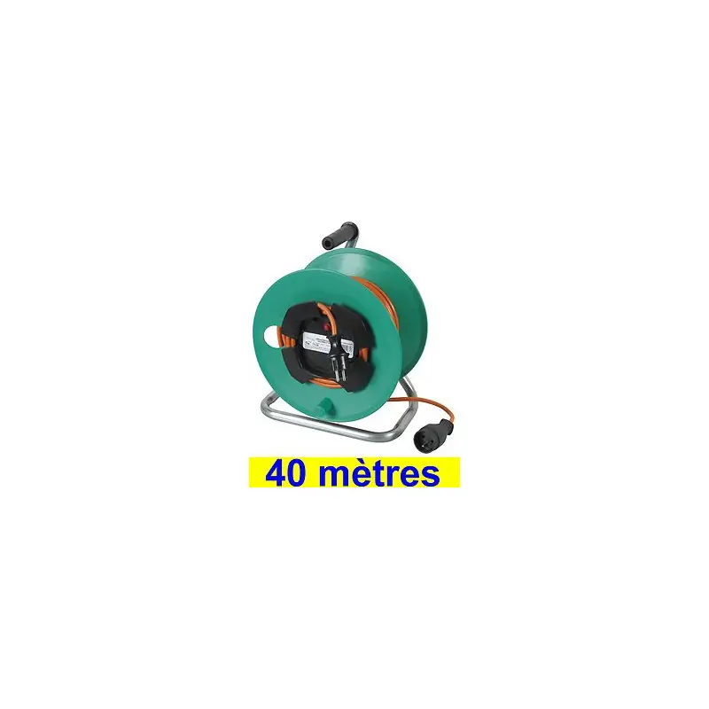 Enrouleur électrique 40m/3x1,5 pied métal PREEJ40315V