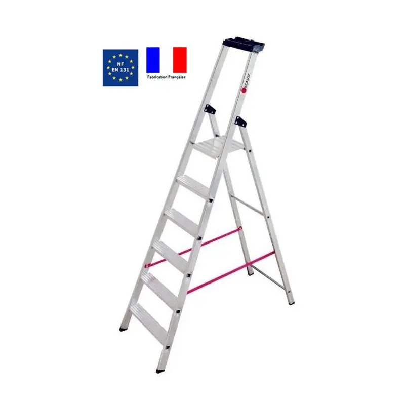 Escabeau aluminium 6 marches Haut. travail 3,26 m ESCANORM