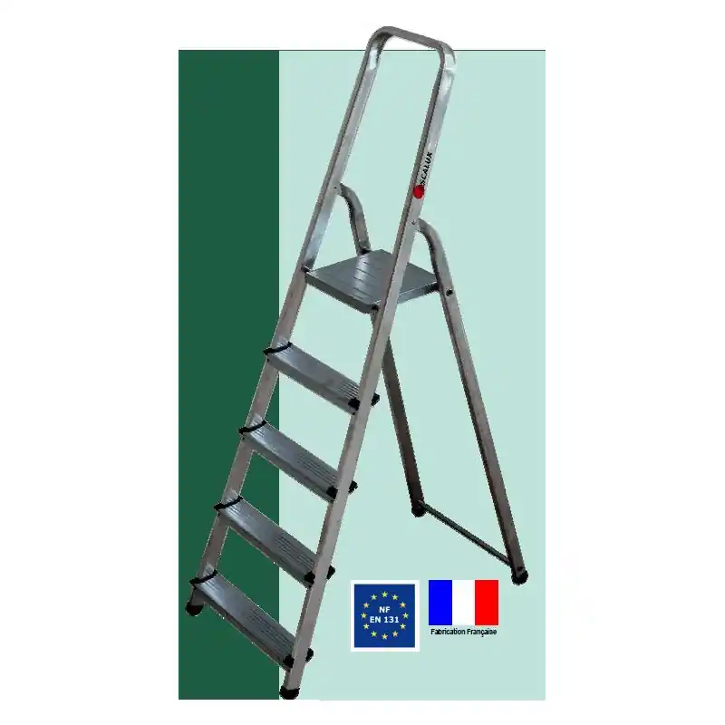 Escabeau ménager de sécurité Aluminium 5 marches Hauteur 298 m ALUMIXT
