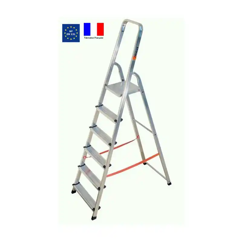Escabeau ménager de sécurité Aluminium 6 marches Hauteur 320 m ALUMIXT