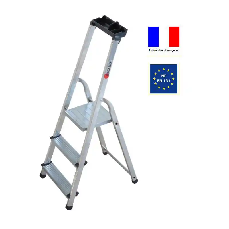 Escabeau Aluminium 3 marches Hauteur 2,56 m MARCHALU PLUS
