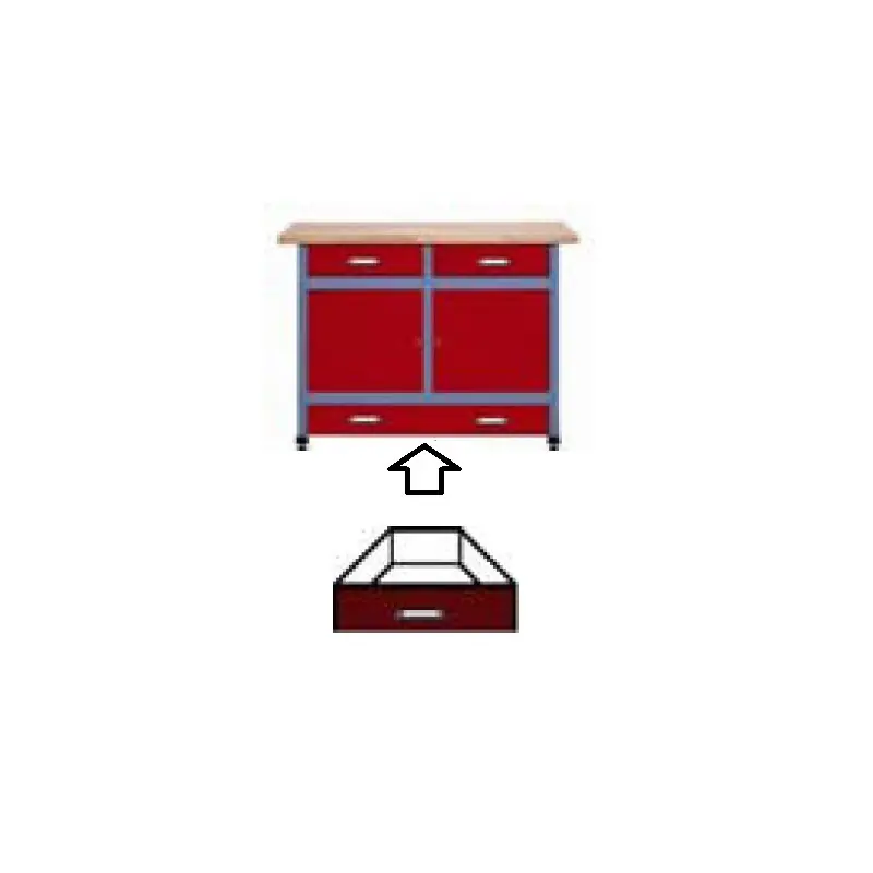 Grand tiroir 45,1x12x44,5cm pour établi SH95/SH100 rouge Kupper