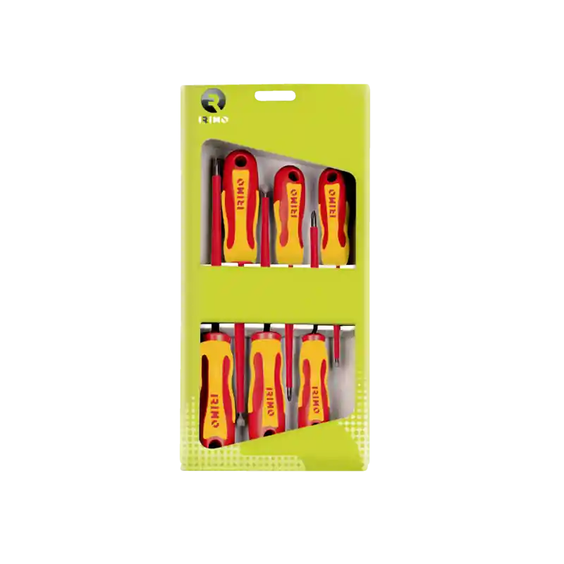 Jeu de 6 tournevis isolés pour vis à fente et Pozidriv 459V-6A-C
