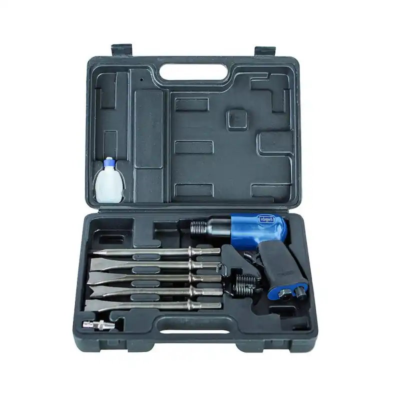 Kit de burinage en coffret marteau à air comprimé 6,3bar Scheppach