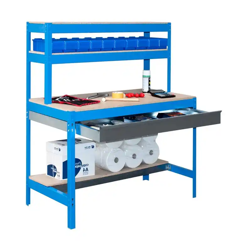 Kit Etabli avec tiroir 1440x1500x750mm BT-1 BOX 1500 BLEU/BOIS