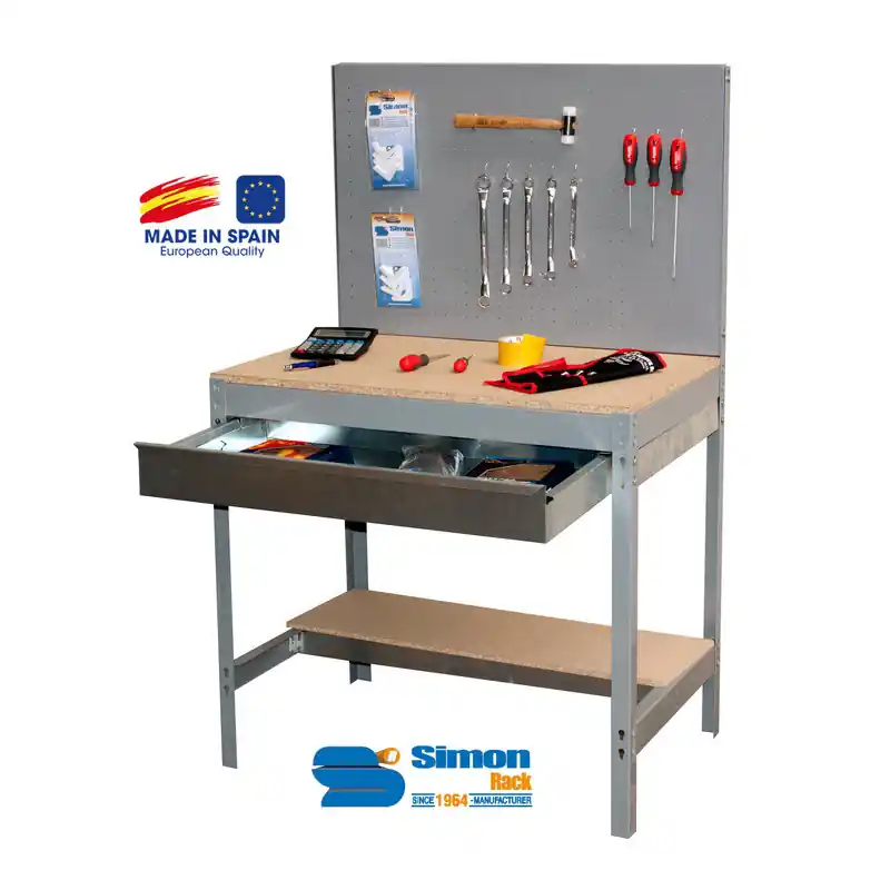 Kit Etabli avec tiroir 1440x900x600mm BT-2 BOX 900 GRIS FONCE/BOIS