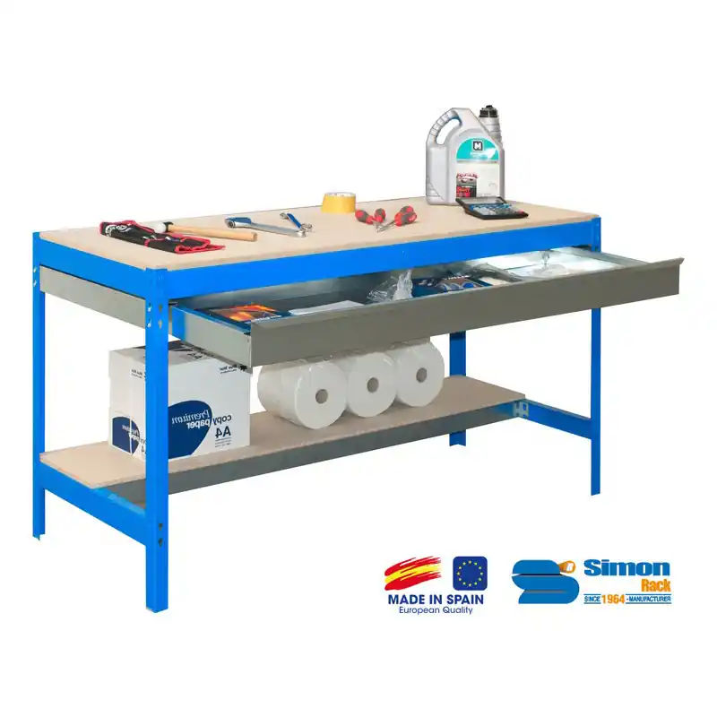 Kit Etabli avec tiroir 840x1500x750mm BT-0 BOX 1500 BLEU/BOIS