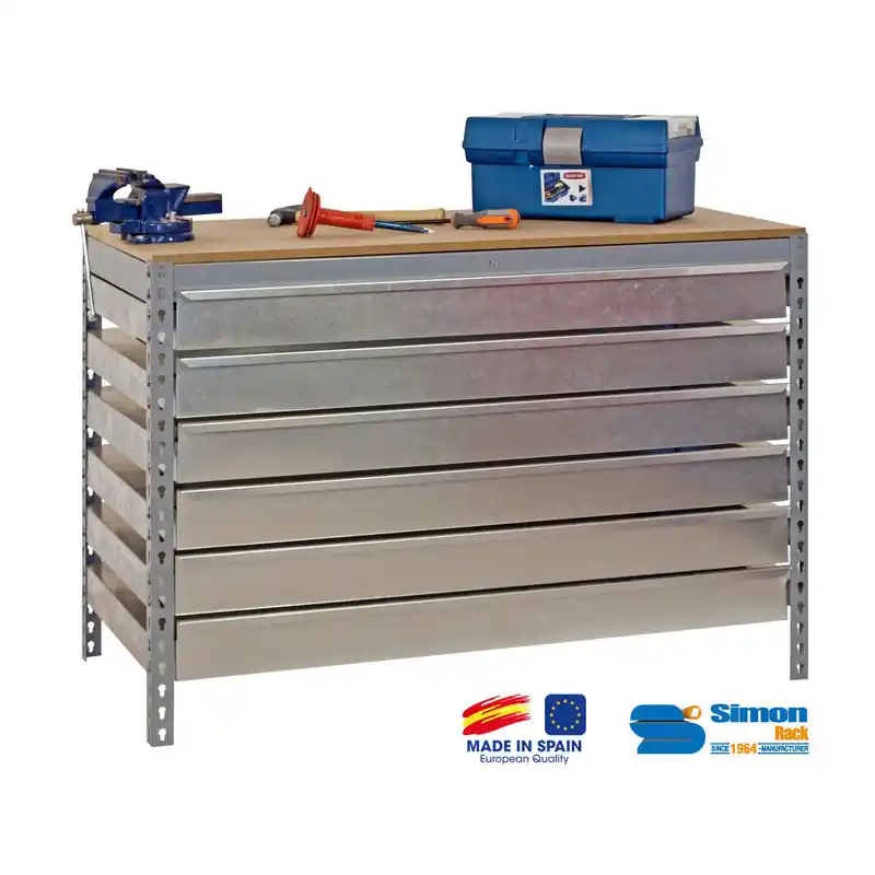 Kit Etabli avec tiroirs 840x900x600mm BT-5 BOX6 900 GRIS FONCE/BOIS