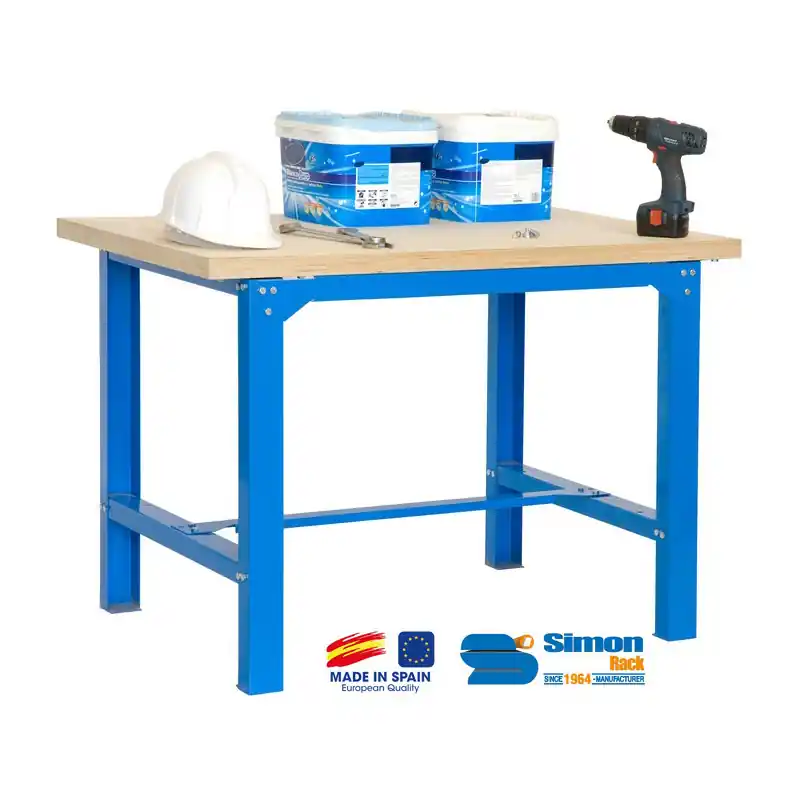 Kit Etabli 865x1500x750mm charge 800 Kg Bleu/Bois BT6 -1500