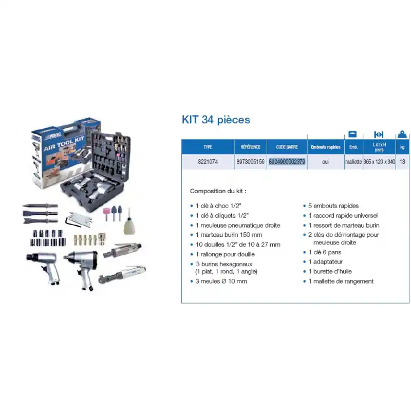 Kit 34 pièces