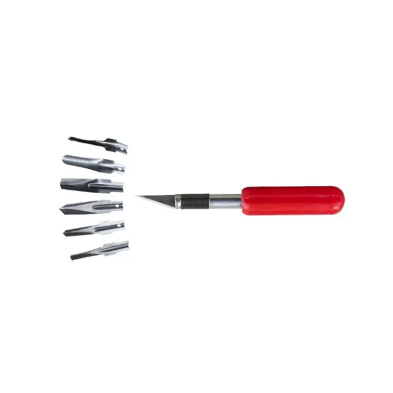 Jeu de 6 ciseaux et burins à bois avec scalpel 90093