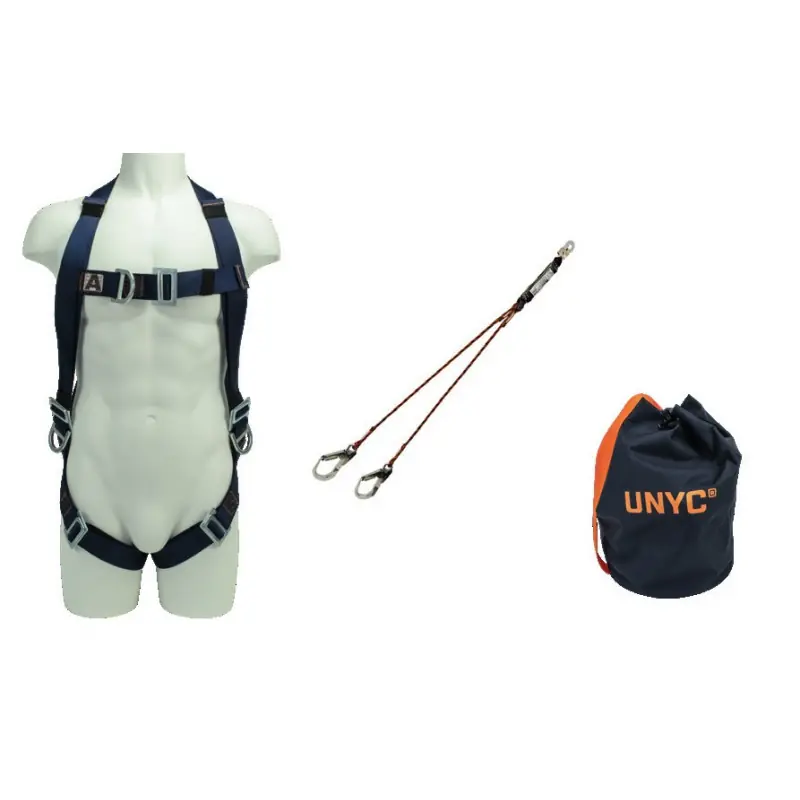 Kit Essential Duo harnais S-M-L-XL longe corde double 1m absorbeur d‘é