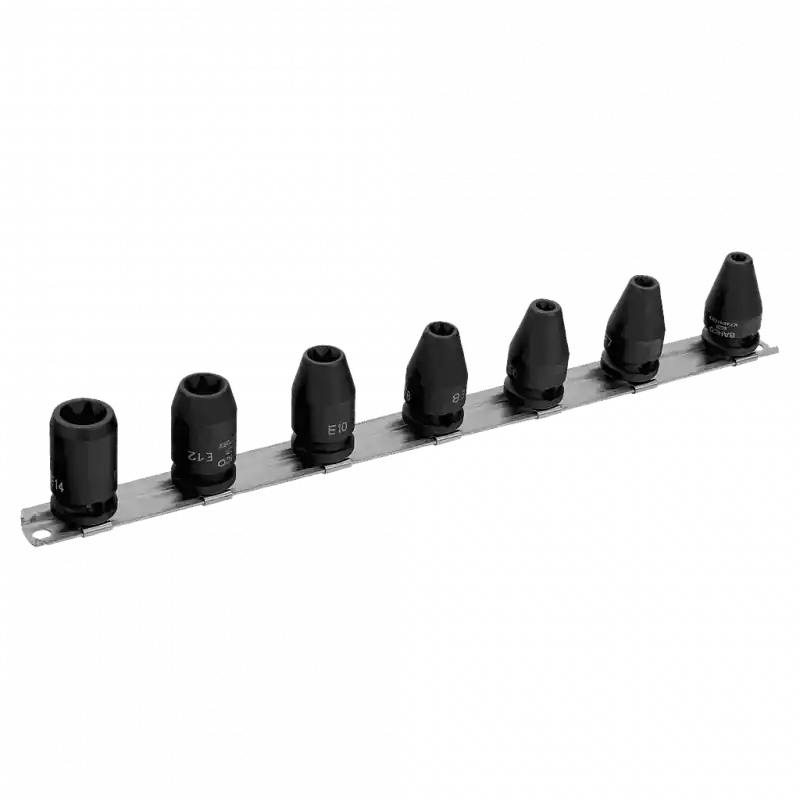 Jeu de 7 douilles à choc TORX 3/8" finition phosphatée K7401TORX-E-S7