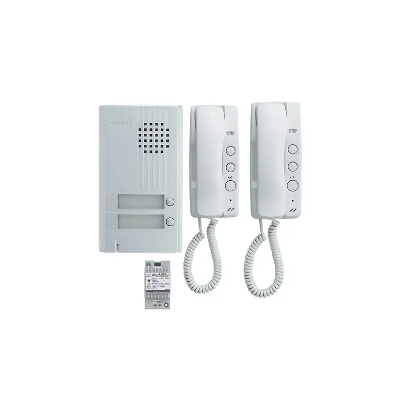 Kit audio platine alu saillie 2 BP 2 combinés et 1 transformateur KITD