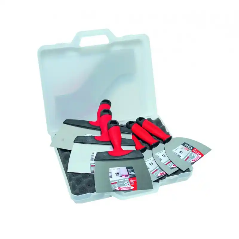 Lot de 6 couteaux de plaquiste en inox 10/12/15/16/21/24 cm 440429