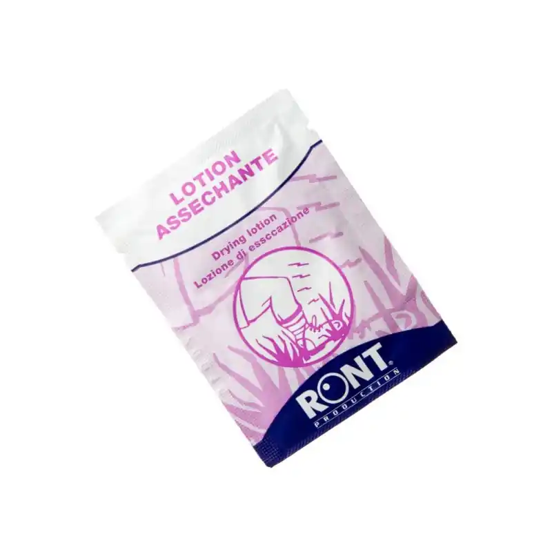 Lot de 100 compresses impregnées de lotion asséchante