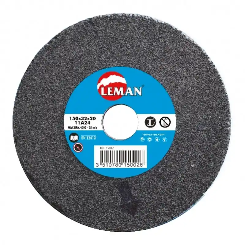 Meule touret vitrifiee grise corindon D.250x32 mm Al.32 mm grain 60
