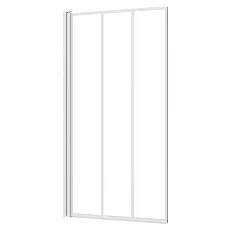 Paroi bain 1Volet 80x140 cm profil blancVerre sérigraphieVerticale LOF