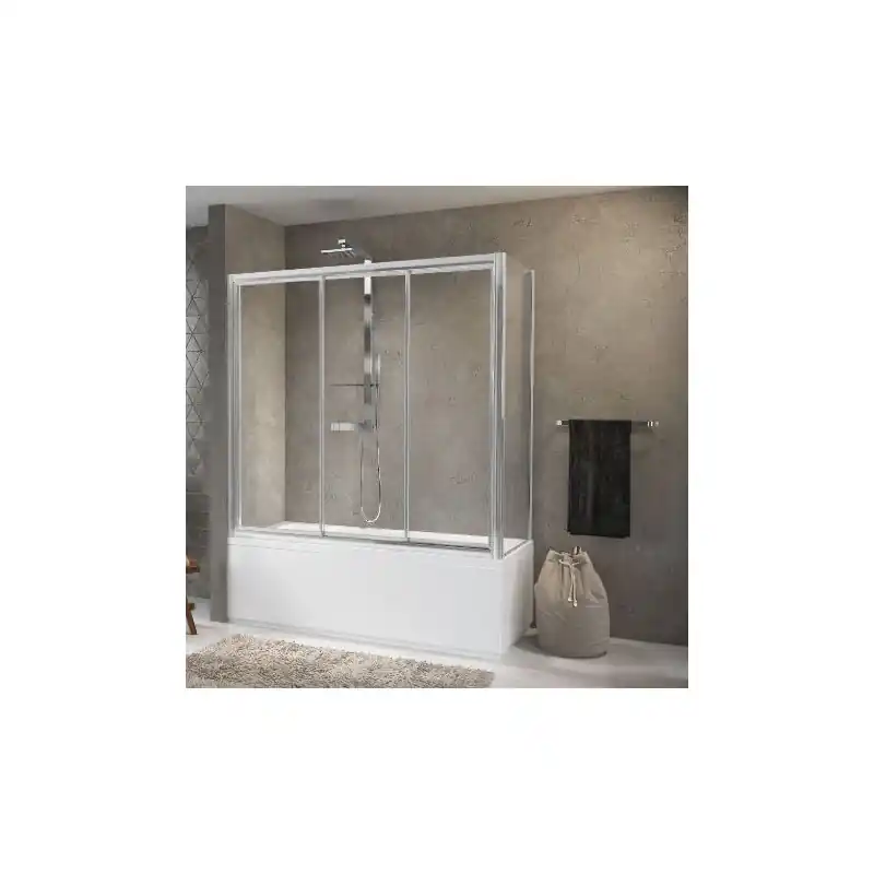 Paroi fixe latérale 62-68xH150cmVitrage transparent profilé silver AUR