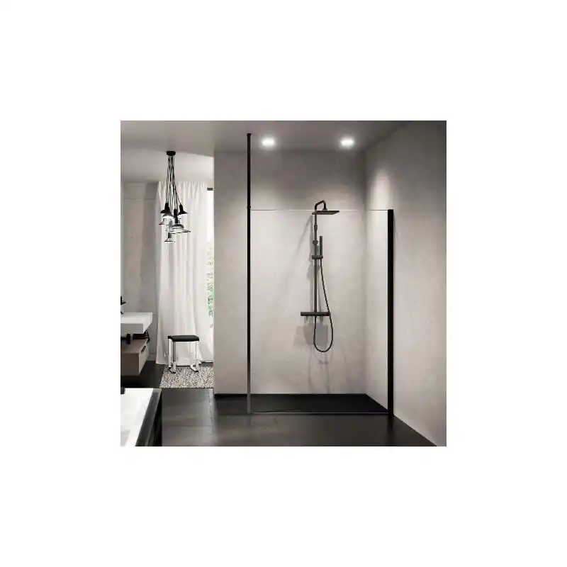 Paroi douche l‘italienne 127-130xH200cm profilé chrome KUADRA H