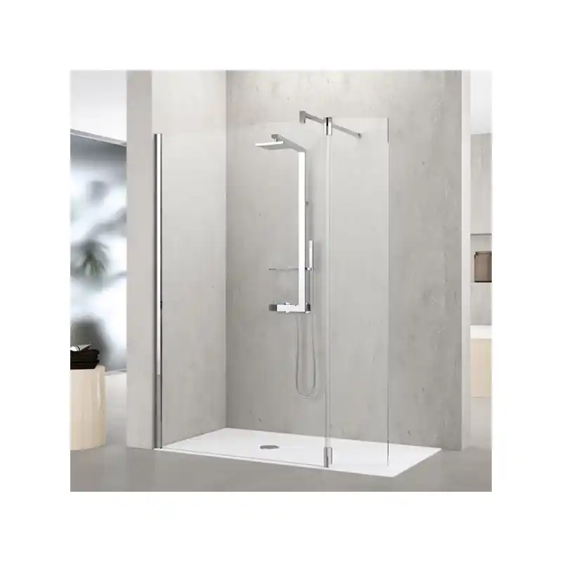 Paroi douche l‘italienne 147-150xH200cm profilé chrome KUADRA H