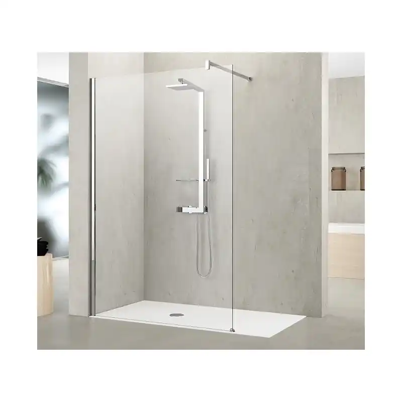 Paroi douche l‘italienne 57-60xH200 cmVerre transparent profilé chrome