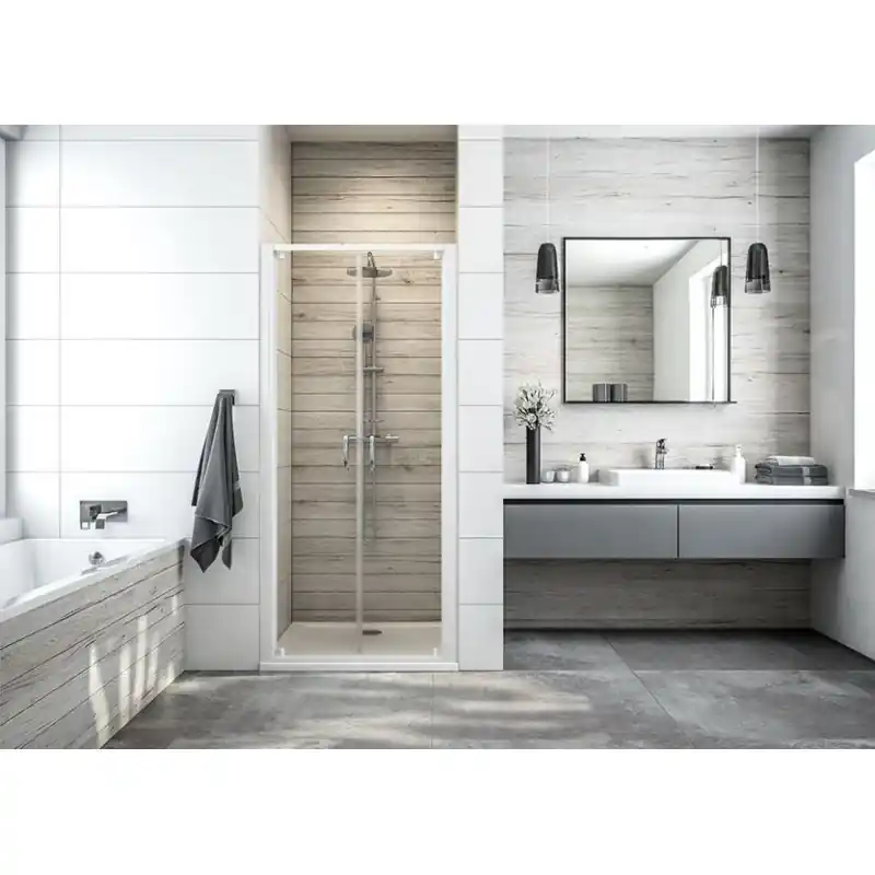 Paroi douche battante réversible 800x1900mm profilé blanc ATOUT 3
