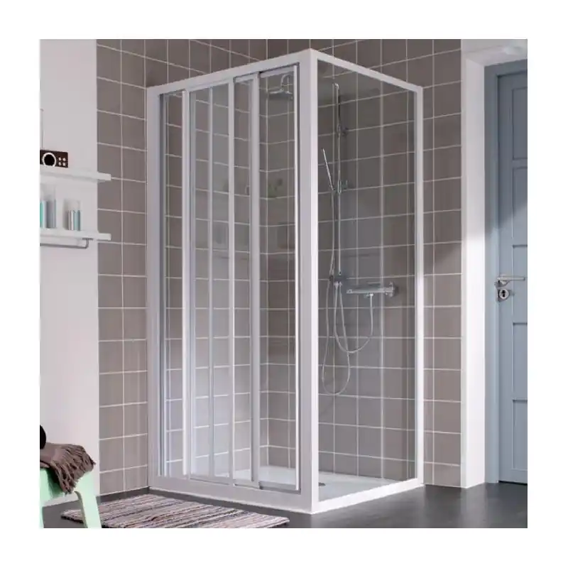 Paroi douche porte coulissante 3Vantaux 1000x1900mm profilé blanc ATOU