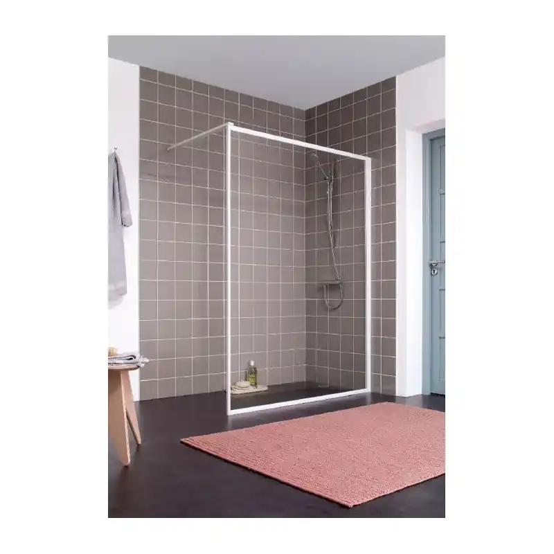 Paroi Atout 3 Douche Ouverte Barre De Stab 90 Vt Blanc