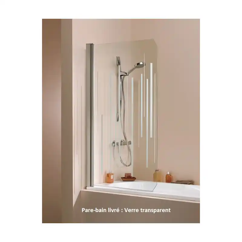Pare-baignoire 1Volet pivotant réversible 1400x800mm profilé argent ma