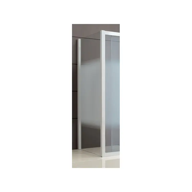 Paroi fixe douche fermée 700x2000mm dépoli dégradé profilé argent mat