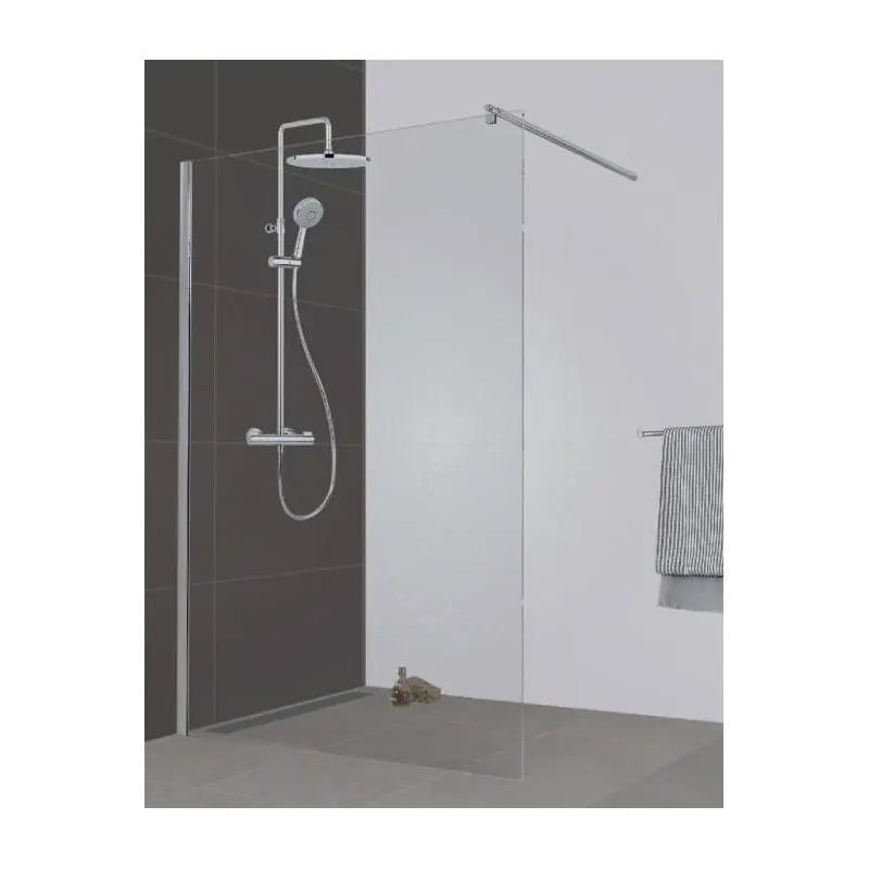Paroi fixe douche ouverte avec barre de stabilisation Larg 100 cm OPEN