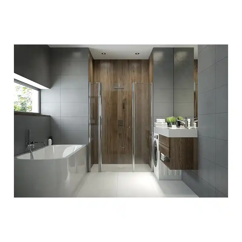 Paroi Option fixe 200x1950mm verre transparent profilé argent satin PR