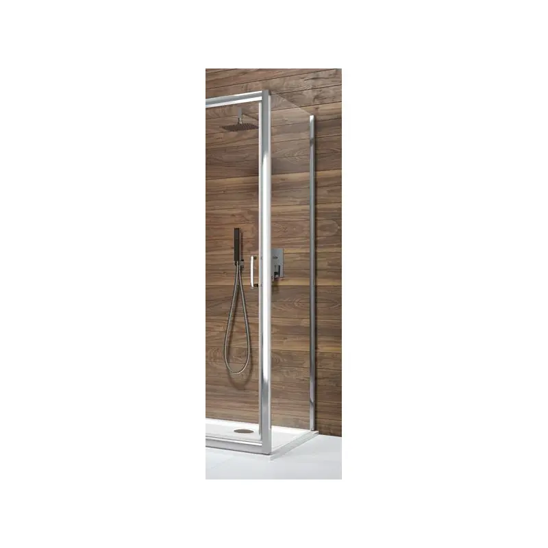Paroi fixe 800 x 1900 mm verre transparent profilé blanc TYXO