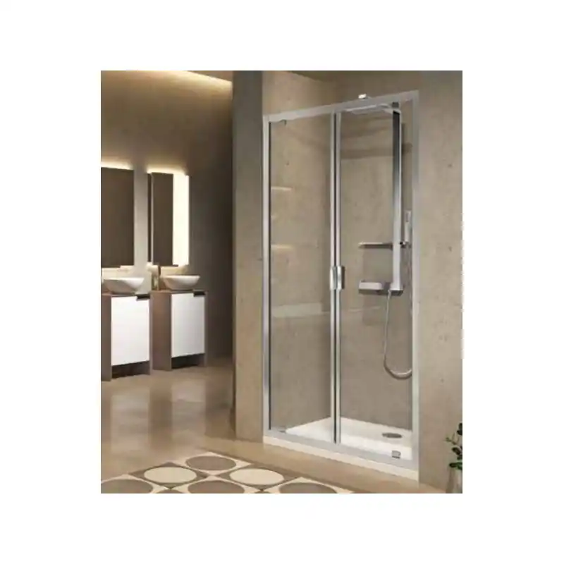 Paroi douche 2 portes battantes 96-102xH195cm profilé silver LUNES 20
