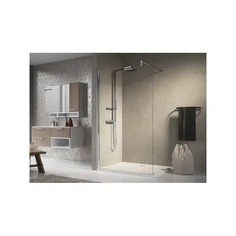 Paroi douche l‘italienne 57-585xH195cmVitrage transparent profilé silv