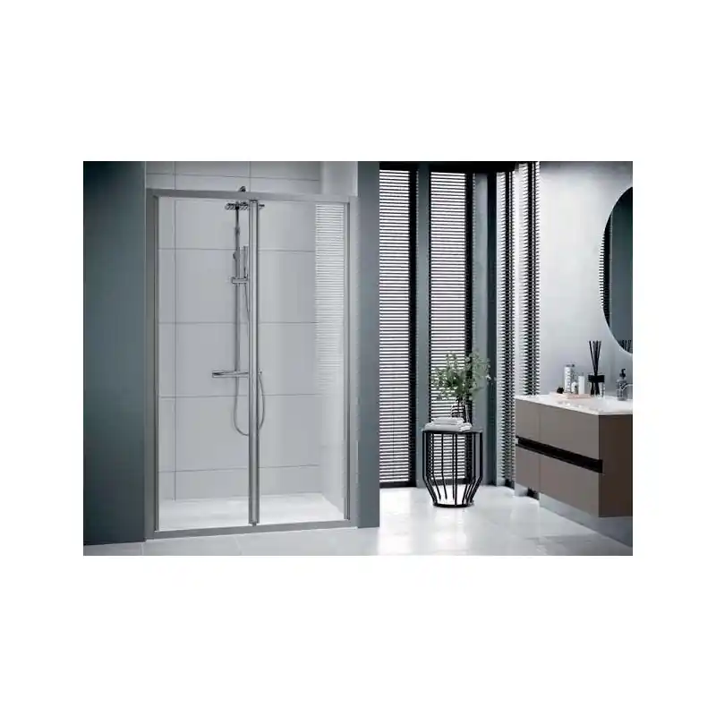 Paroi douche pliante 78-84xH195 cmVerre transparent profilé silver LUN