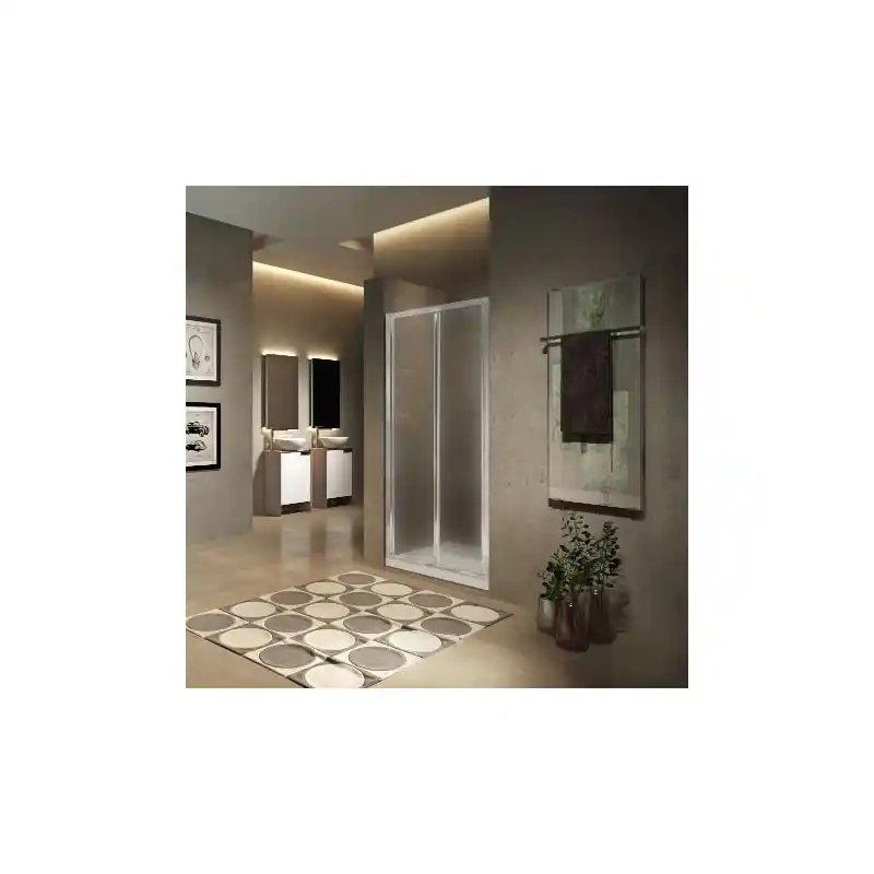 Paroi douche pliante 96-102xH195 cmVerre transparent profilé silver LU