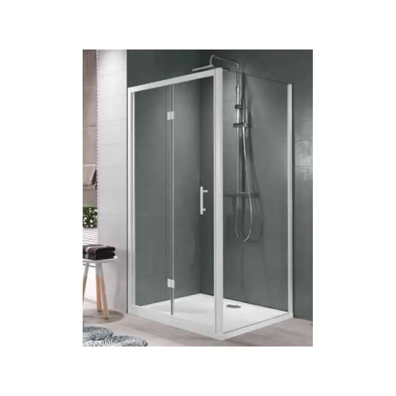Paroi douche pliante 66-72x H195 cm verre transparent profilé silver Z