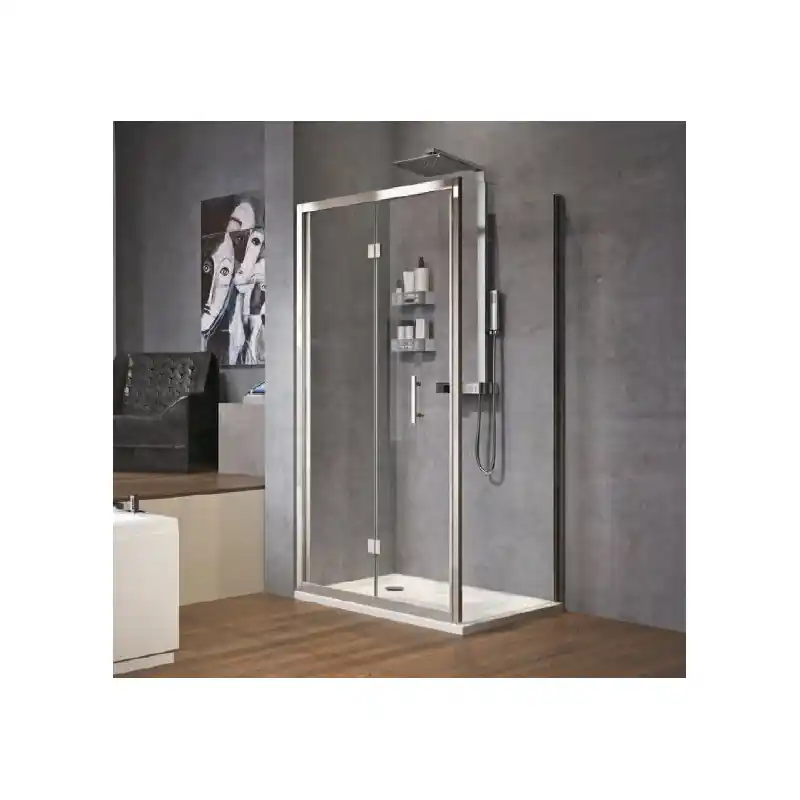 Paroi douche pliante 86-92x H195 cm verre transparent profilé silver Z
