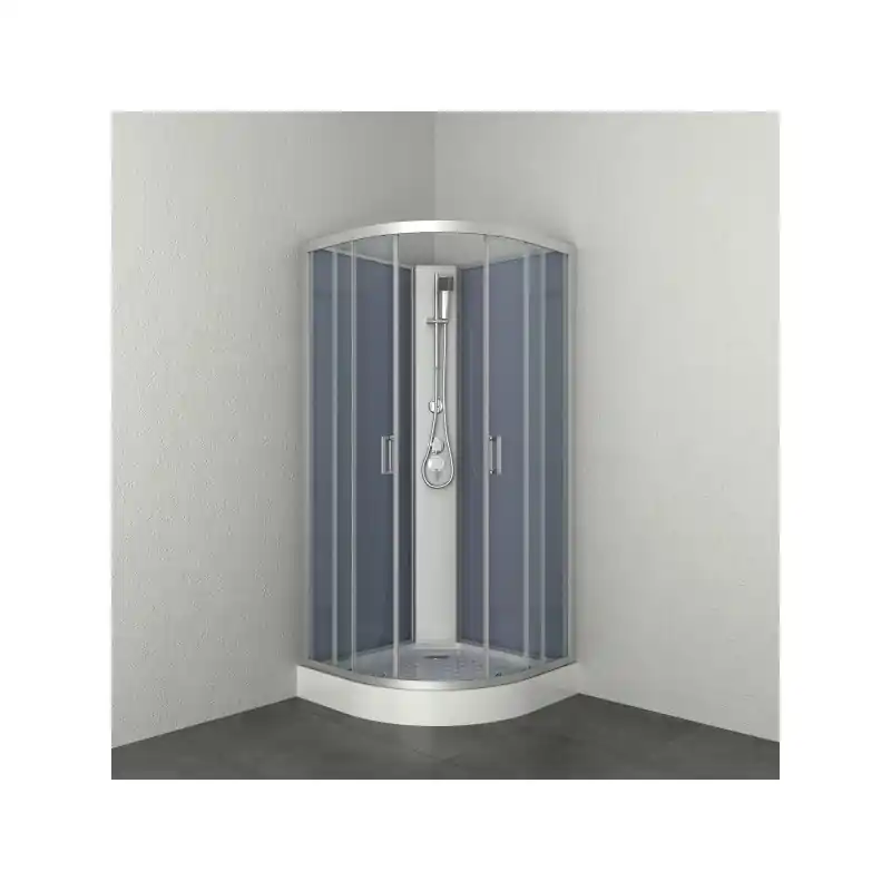 Cabine douche complète 1/4 rond 90x90x205 cm accès d‘angle HAPPY