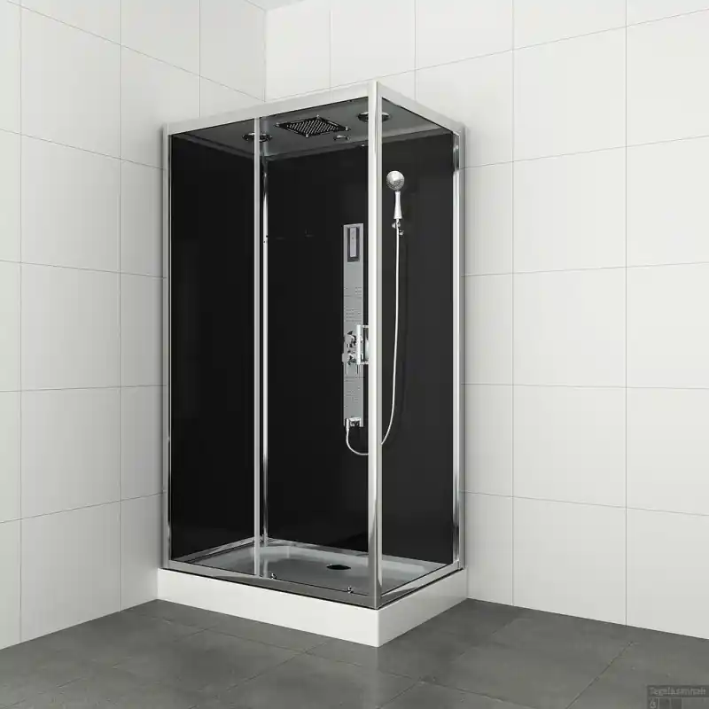 Cabine douche rectangulaire 120x80x225cm chromé GIPSY
